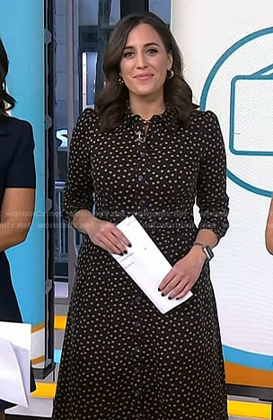 Hallie's black polka dot shirtdress on Today