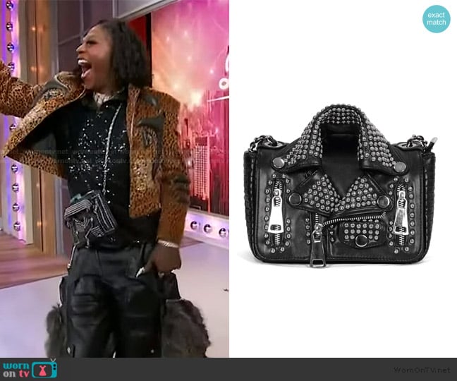 Hard n Heavy Black PU Leather Bag With Rivets worn by Big Freedia on Sherri