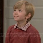 Harrison’s red dotted sweater on The Young and the Restless