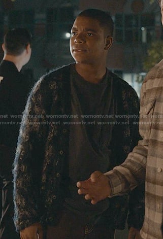 Harry's black mohair cardigan on 9-1-1