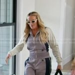 Heather’s grey colorblcok track jacket and patns on The Real Housewives of Salt Lake City