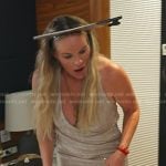 Heather’s sequin gathered dress on The Real Housewives of Salt Lake City