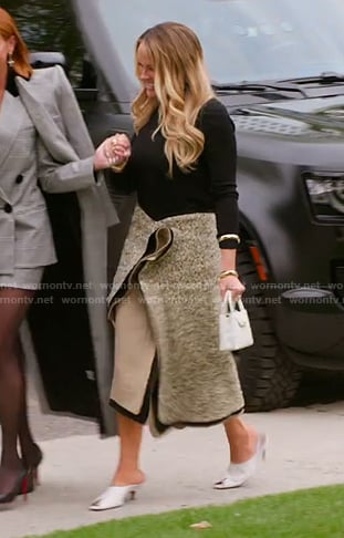 Heather's asymmetric ruffle skirt on The Real Housewives of Salt Lake City