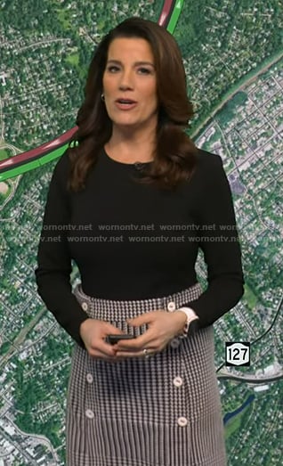 Heather’s black houndstooth dress on Good Morning America