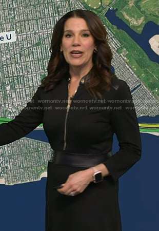Heather's black zip front dress on Good Morning America