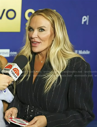 Heather's pinstripe belted blazer on Today