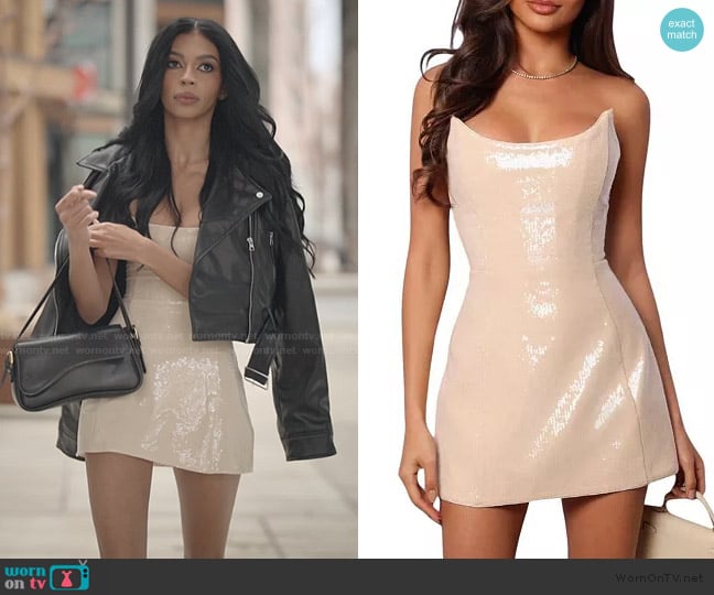 Heiress Beverly Hills Strapless Sequin Corset Mini Dress worn by Layla Taylor on The Secret Lives of Mormon Wives