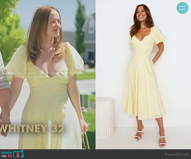 Hello Molly Relaxing Days Maxi Dress in Yellow worn by Whitney Leavitt on The Secret Lives of Mormon Wives