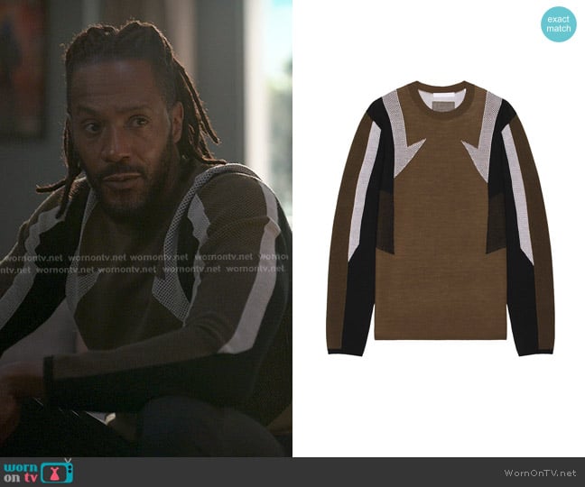 Helmut Lang Sport Crew Sweater worn by Lewis Stewart (McKinley Freeman) on Reasonable Doubt