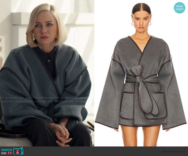 Helsa Wool Blend Blanket Coat worn by Liberty Ronson (Naomi Watts) on Alls Fair