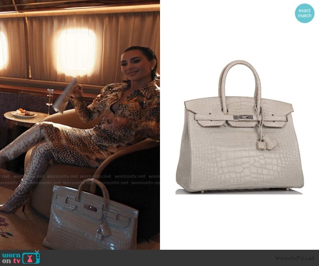 Hermes HSS Gris Perle Matte Alligator Birkin worn by Allura Grant (Kim Kardashian) on Alls Fair