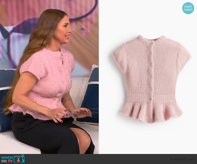 H&M Knit Peplum Top worn by Charisma Carpenter on Tamron Hall Show