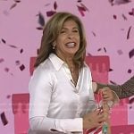 Hoda’s white fringed shirt on Today