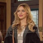 Holly’s black fringe jacket on Days of our Lives