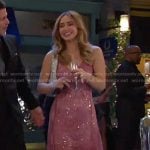 Holly’s pink embellished sheer dress on Days of our Lives