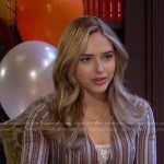 Holly’s stripe v-neck shirt on Days of our Lives