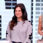 Honor Elliott’s gray sweater with floral sleeves on The View