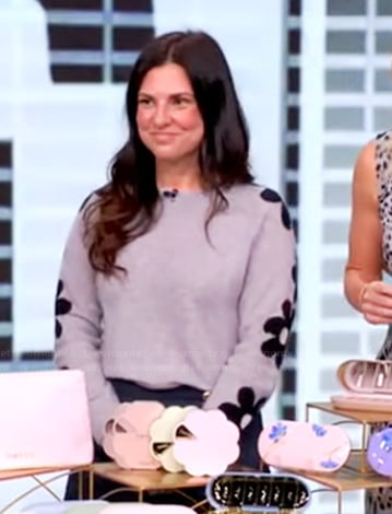 Honor Elliott’s gray sweater with floral sleeves on The View
