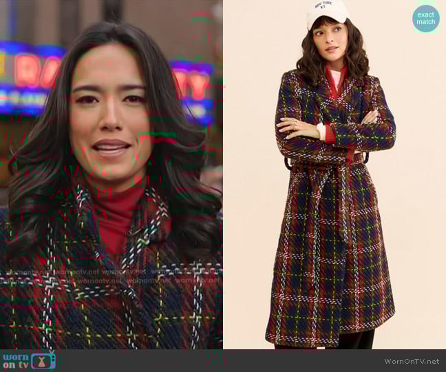 Hutch Holiday Plaid Coat worn by Emilie Ikeda on Today