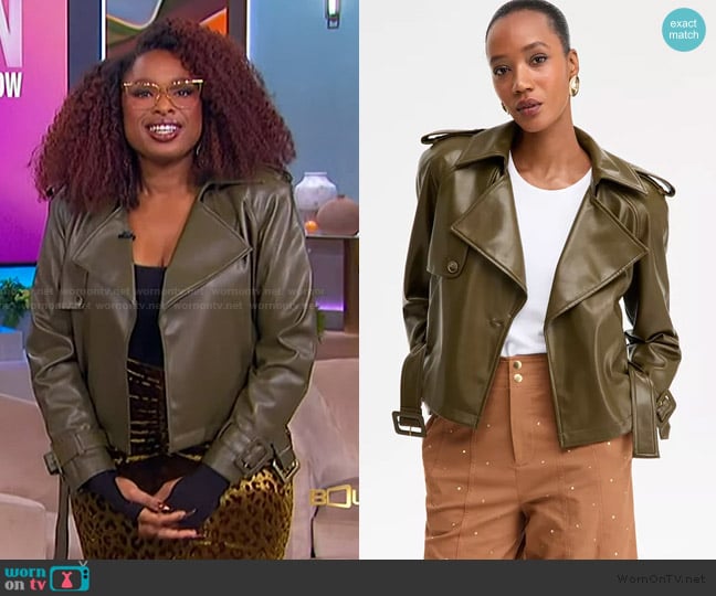 I.N.C. International Concepts Faux-Leather Biker Jacket worn by Jennifer Hudson on The Jennifer Hudson Show