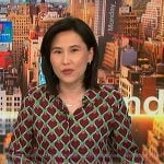 Vicky's brown geometric print blouse on NBC News Daily