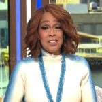 Gayle King’s white and blue ombre dress on CBS Mornings
