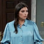 Brook Lynn’s light blue button down top on General Hospital