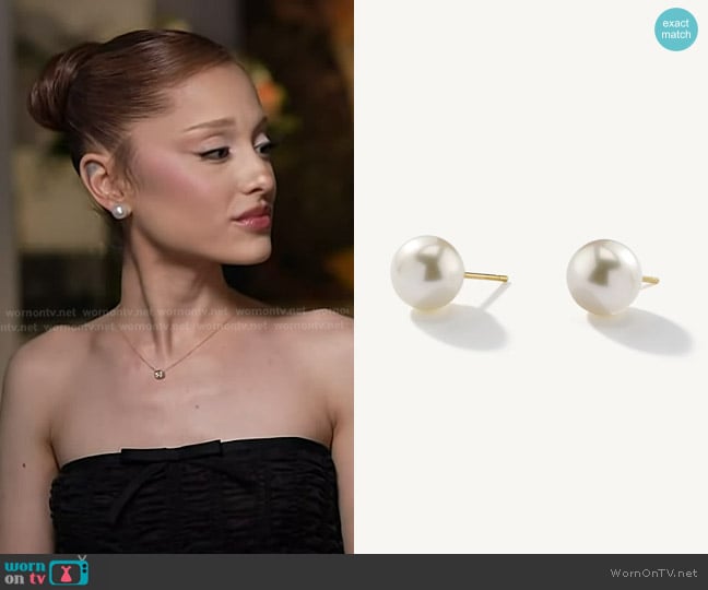 Irene Neuwirth Large Gumball Studs in South Sea Pearl worn by Ariana Grande on Today