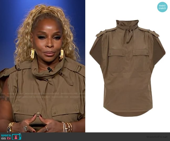 Isabel Marant Patch-pocket top worn by Mary J. Blige on Access Hollywood