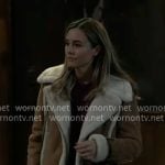 Jacinda's suede and shearling jacket on General Hospital