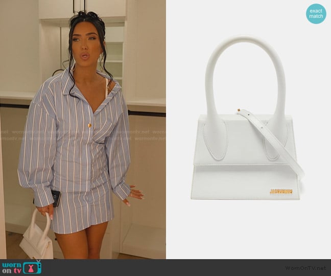 Jacquemus Le Chiquito Moyen leather tote bag worn by Bre Tiesi on Selling Sunset