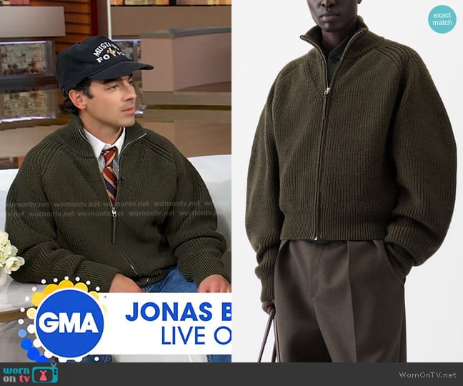 Jacquemus The Merino Zipped Cardigan Jacket worn by Joe Jonas on Good Morning America