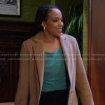 Jada’s beige coat on Days of our Lives