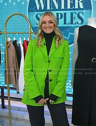 Jasmine Snow's green blazer and black layered jeans on Today