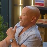 Jason’s blue print short sleeve shirt on Selling Sunset