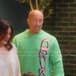 Jason’s green print sweater on Selling Sunset