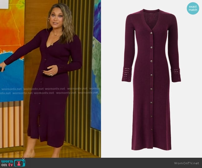 Jason Wu Cardigan Sweater Dress worn by Ginger Zee on Good Morning America