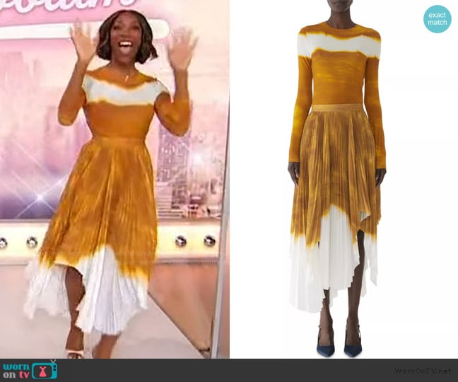 Jason Wu Painted Stripe Long Sleeve Jersey Top worn by Ego Nwodim on Sherri