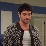 Javi’s geometric collared cardigan on Days of our Lives