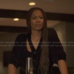 Jax’s black cutout cardigan on Reasonable Doubt