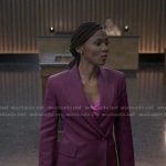 Jax’s purple blazer and pants on Reasonable Doubt
