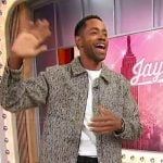 Jay Ellis’s tweed jacket on Sherri