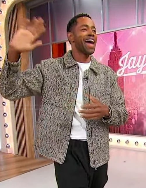 Jay Ellis’s tweed jacket on Sherri