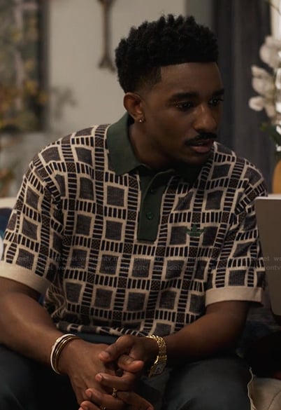 Jazz's geometric print polo on Bel-Air