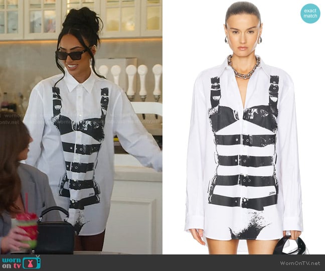 Jean Paul Gaultier Buckle Body Poplin Shirt worn by Bre Tiesi on Selling Sunset