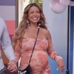 Jen’s pink floral strapless mini dress on The Secret Lives of Mormon Wives