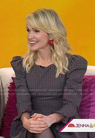 Jenn Lyon’s grey plaid mini dress on Today
