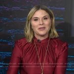 Jenna’s red gathered mock neck top on Today