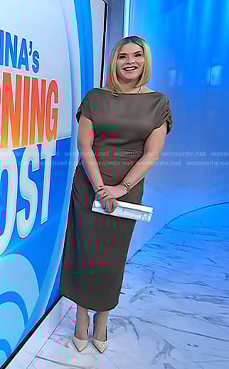 Jenna’s brown satin dress on Today