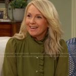 Jennifer’s green ruffle blouse on Days of our Lives